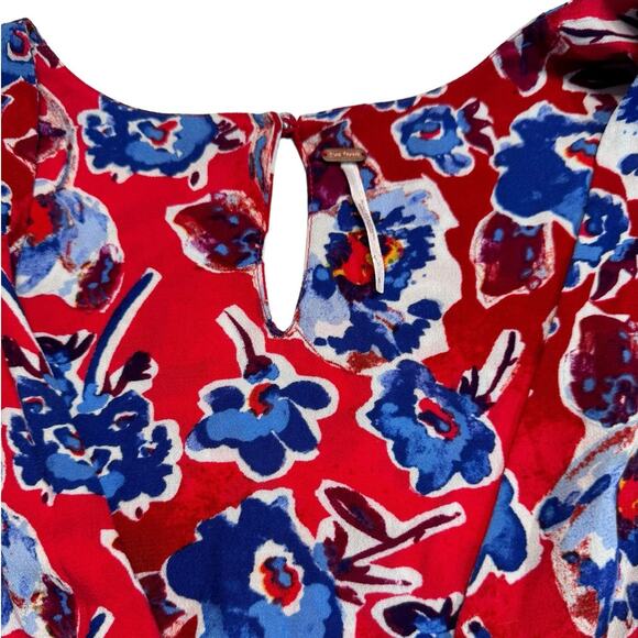 Free People Glow Up Mini Dress Red & Blue Floral Size 6 - Picture 6 of 10